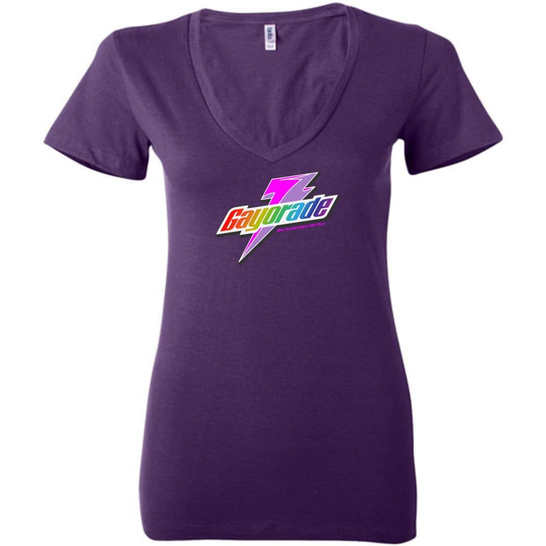 Gayorade Womens Premium Deep V-Neck Tee - Team Purple / S