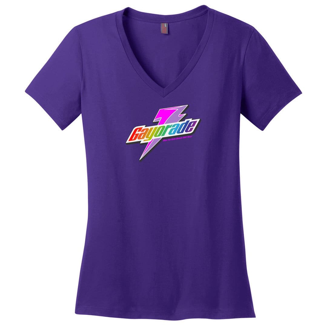 Gayorade Womens Premium V-Neck Tee - Purple / XS