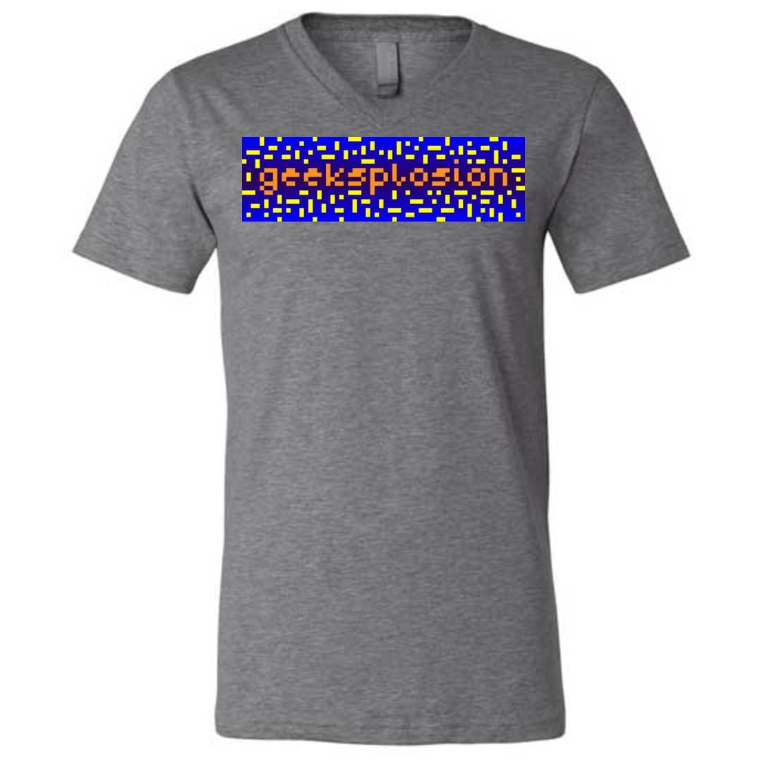 Geeksplosion Unisex Premium V-Neck Tee - Deep Heather / S