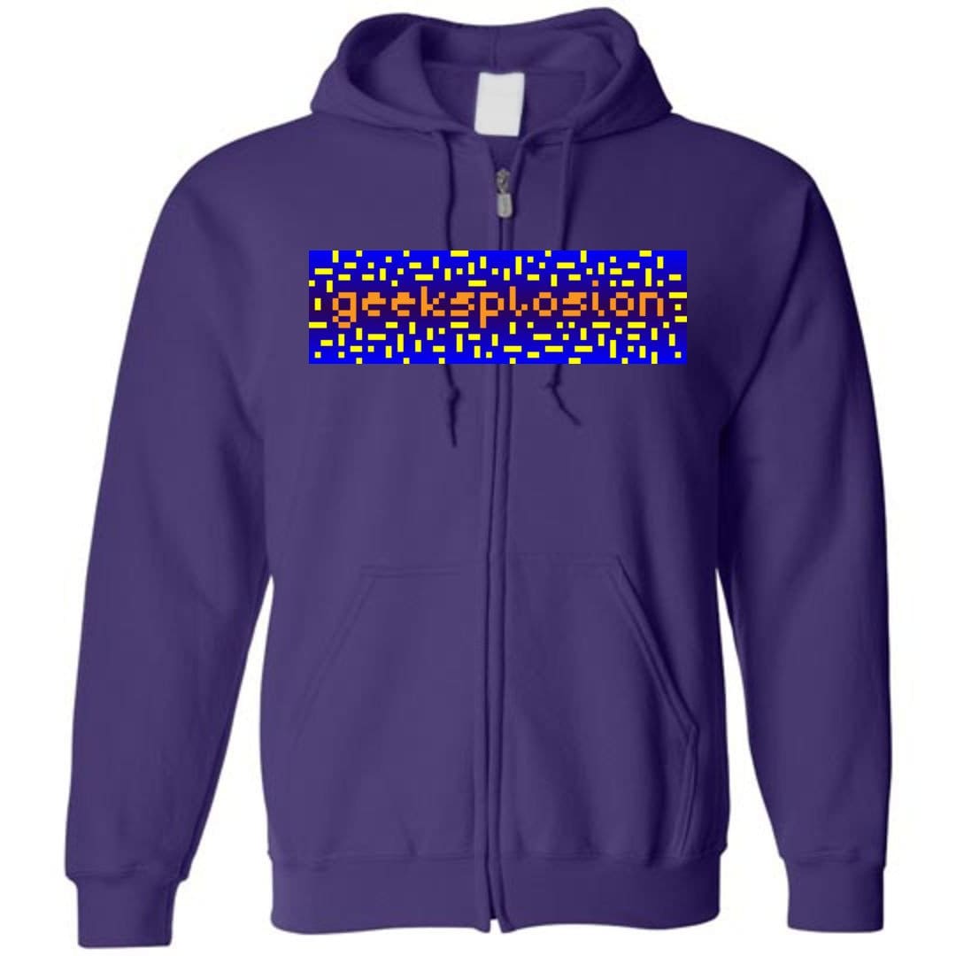 Geeksplosion Unisex Zip Hoodie - Purple / S