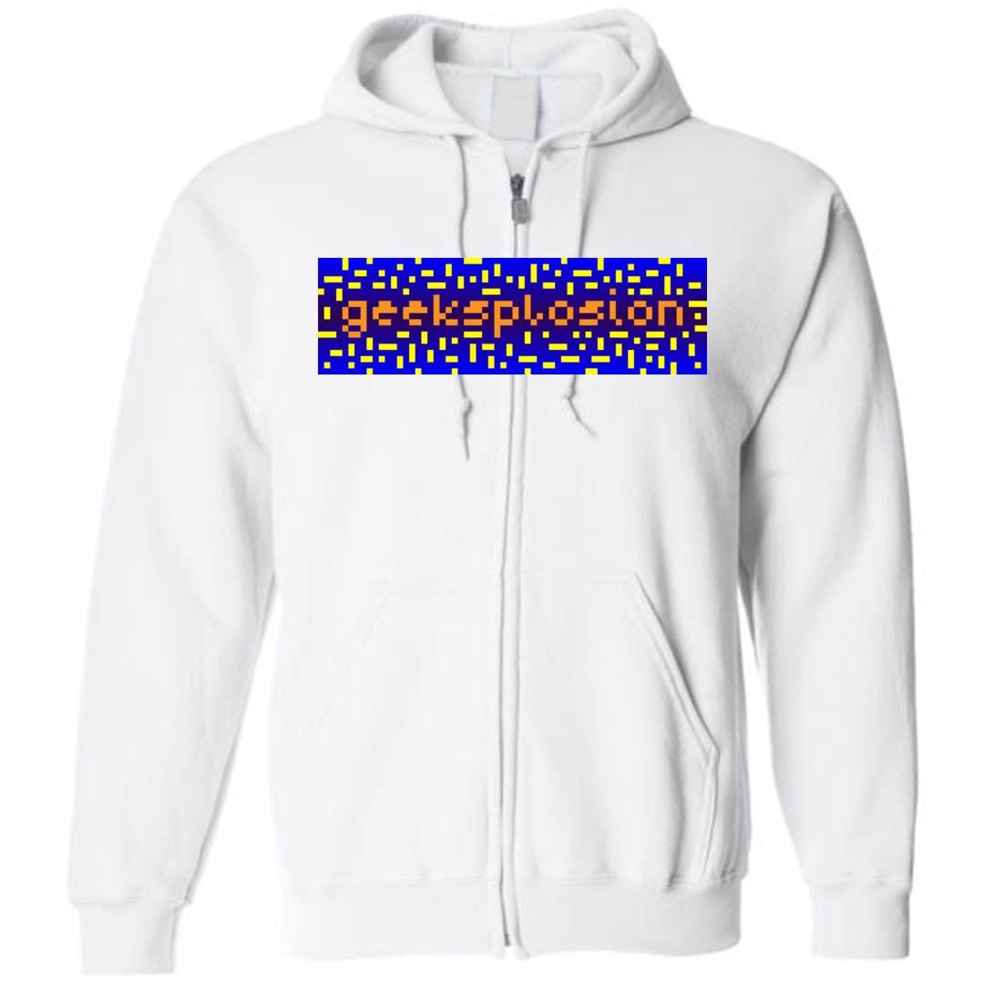 Geeksplosion Unisex Zip Hoodie - White / S