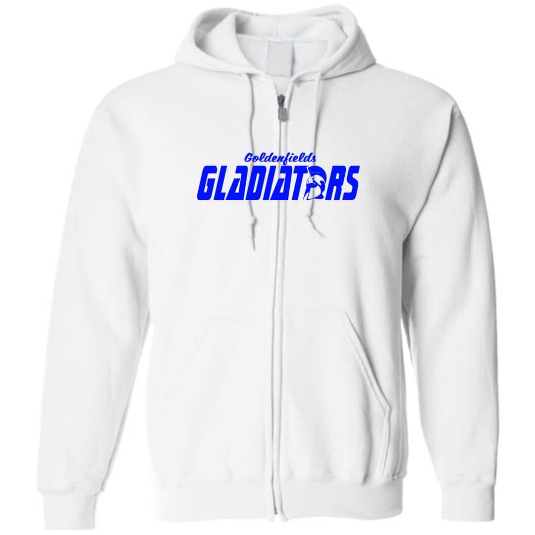 Goldenfields Gladiators Unisex Zip Hoodie - White / S