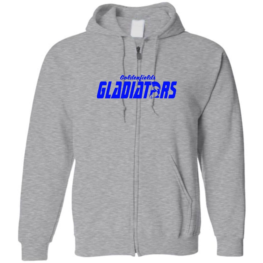 Goldenfields Gladiators Unisex Zip Hoodie - Sports Grey / S
