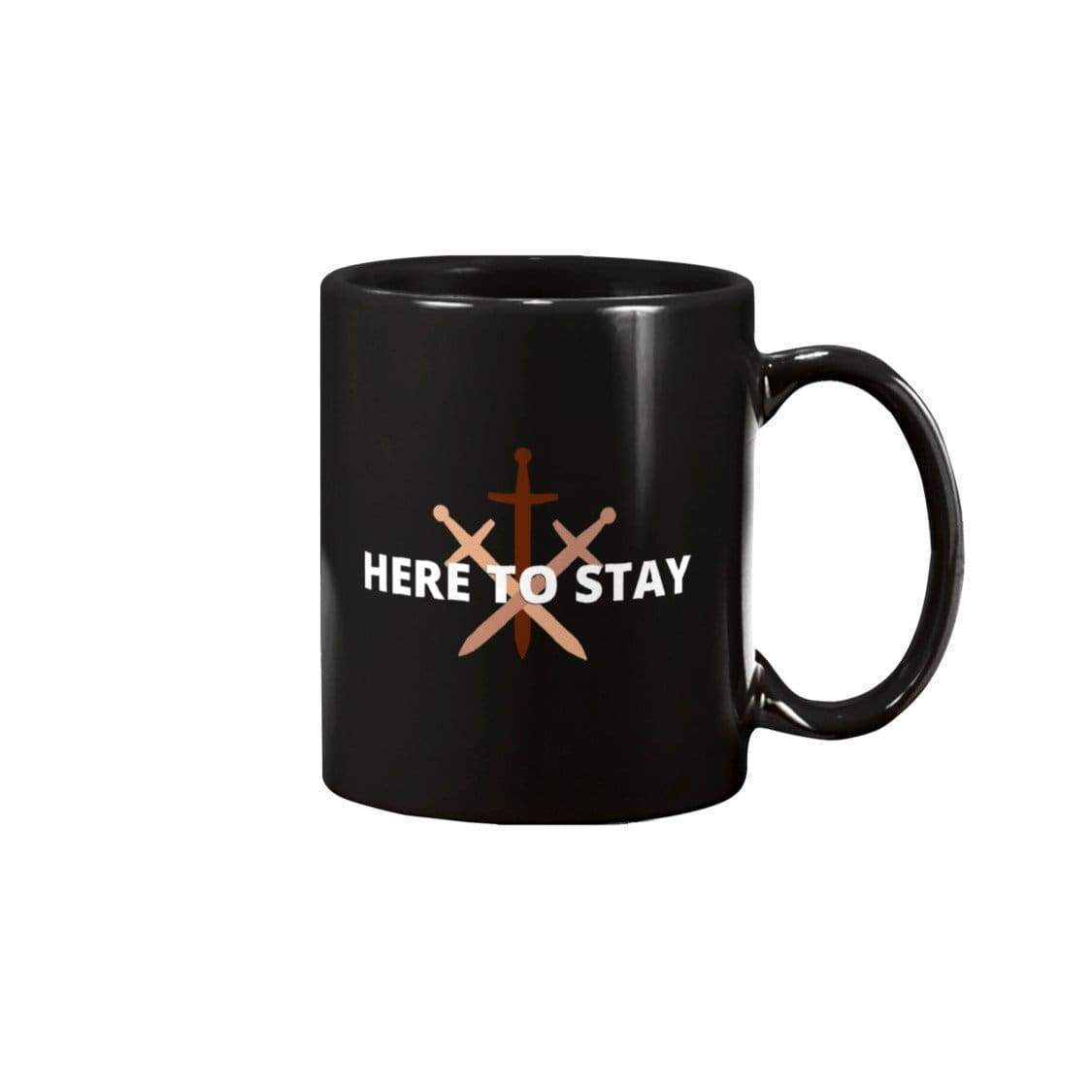 HTS Here To Stay Centered Dark 15oz Coffee Mug - Black / 15OZ - Mugs