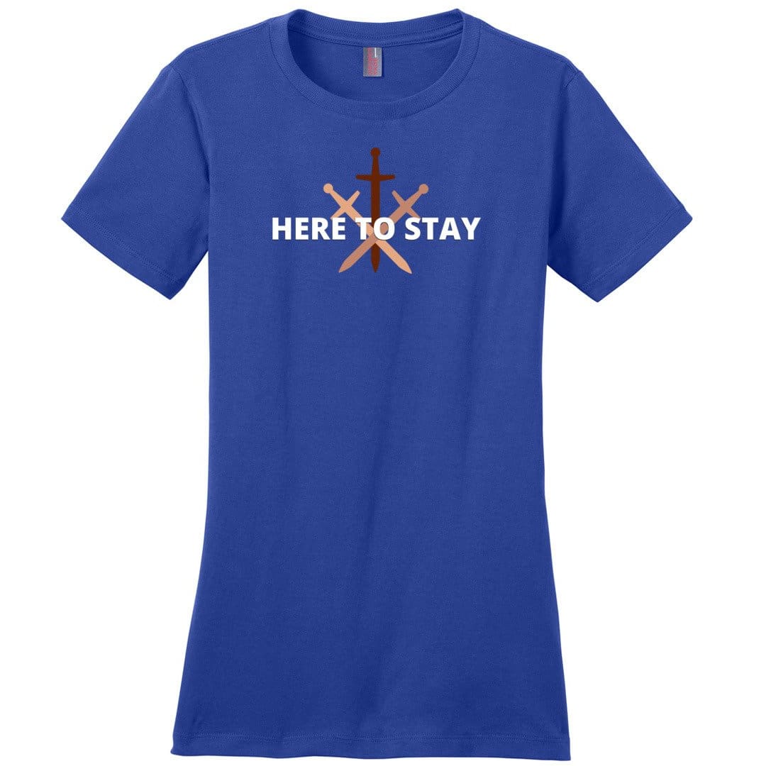 HTS Here To Stay Centered Dark TS Womens Premium Tee - Deep Royal / XS