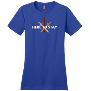 HTS Here To Stay Centered Dark TS Womens Premium Tee - Deep Royal / XS