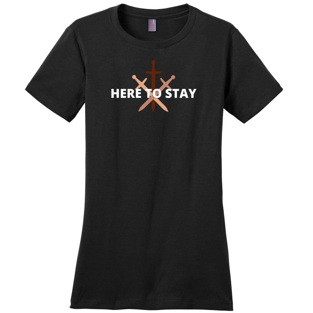 HTS Here To Stay Centered Dark TS Womens Premium Tee - Black / XS