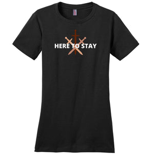 HTS Here To Stay Centered Dark TS Womens Premium Tee - Black / XS