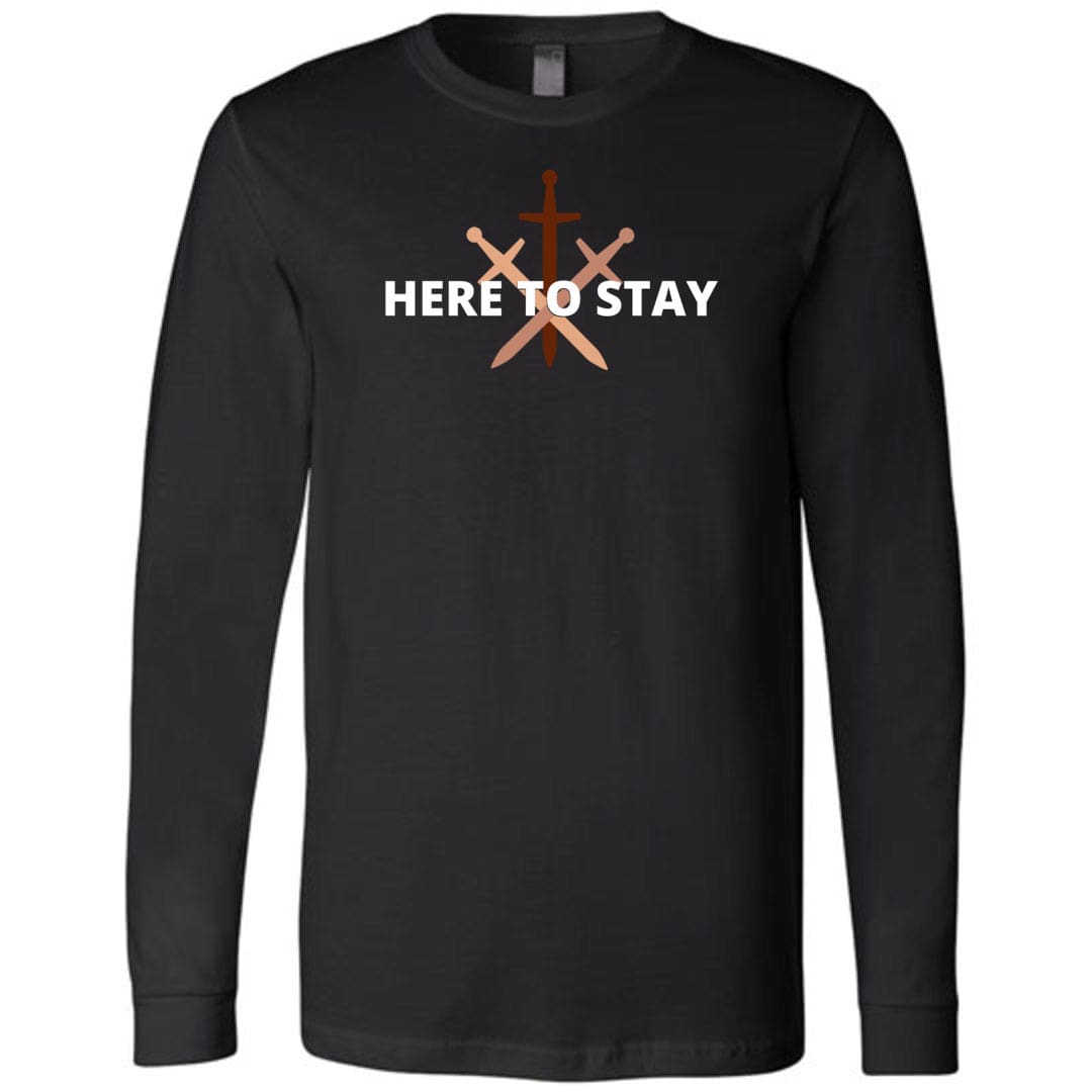 HTS Here To Stay Centered Dark Unisex Premium Long Sleeve Tee - Black / XS