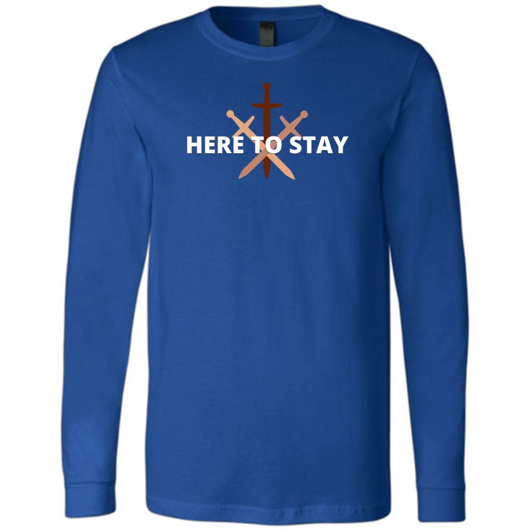 HTS Here To Stay Centered Dark Unisex Premium Long Sleeve Tee - True Royal / S
