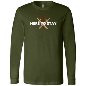 HTS Here To Stay Centered Dark Unisex Premium Long Sleeve Tee - Olive / S