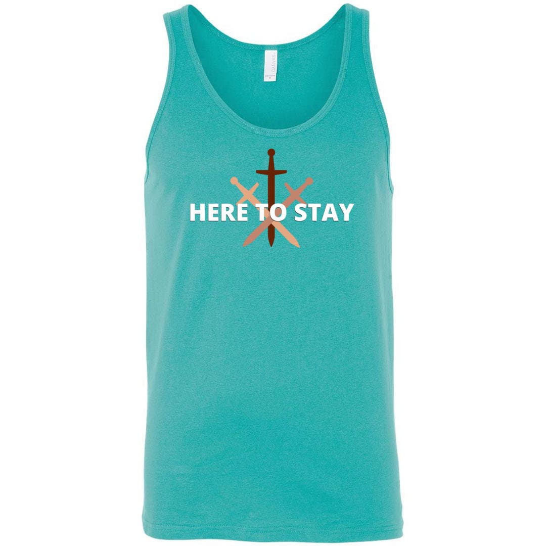 HTS Here To Stay Centered Dark Unisex Premium Tank - Teal / S