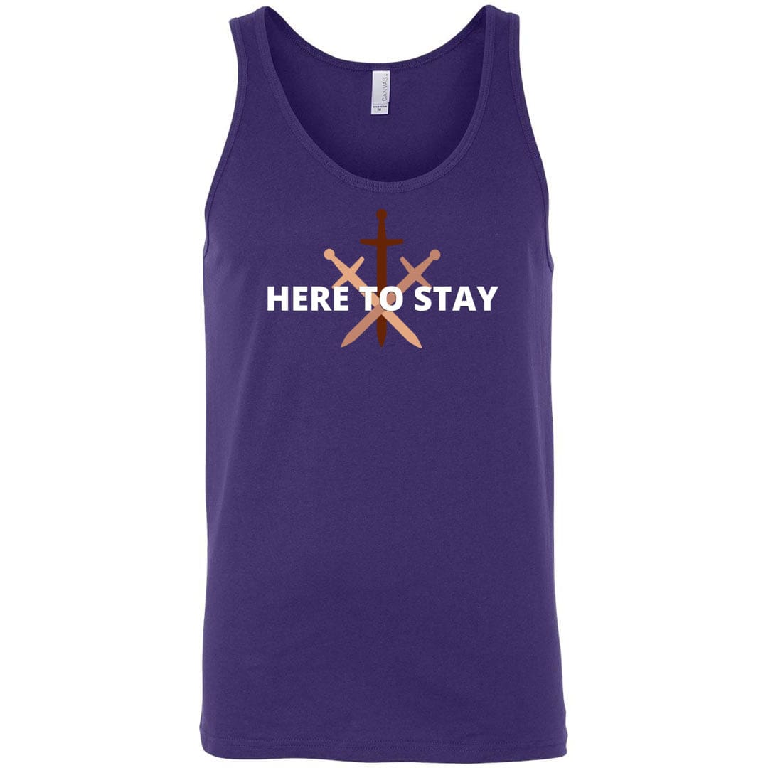 HTS Here To Stay Centered Dark Unisex Premium Tank - Team Purple / S