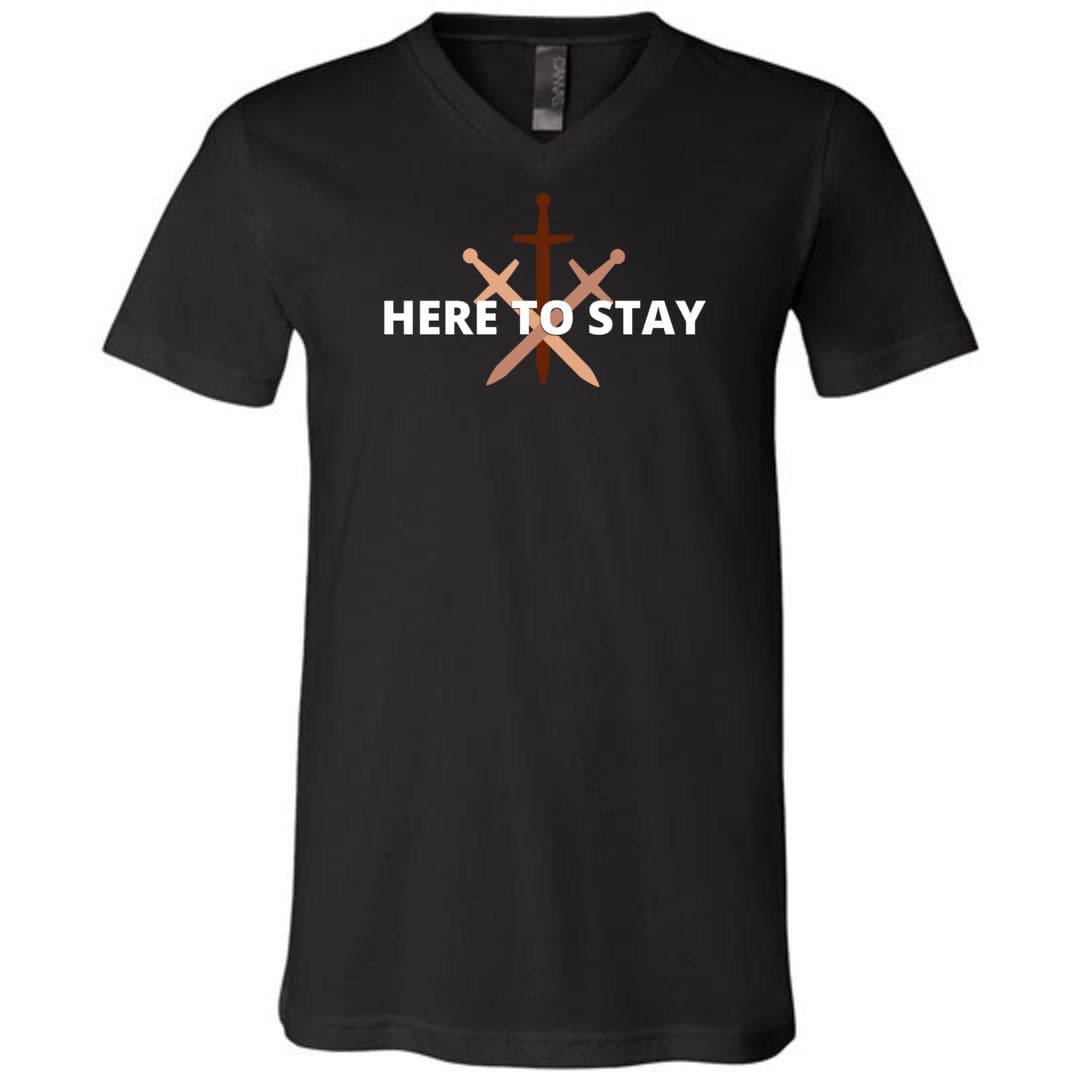 HTS Here To Stay Centered Dark Unisex Premium V-Neck Tee - Black / S