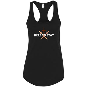 HTS Here To Stay Centered Dark Womens Premium Racerback Tank - Black / XS