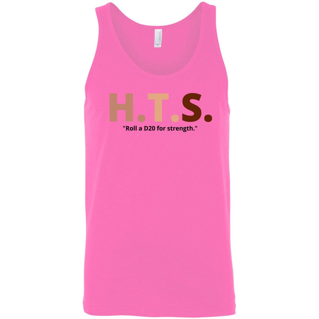 HTS Here To Stay Text Roll Light TS Unisex Premium Tank - Neon Pink / S