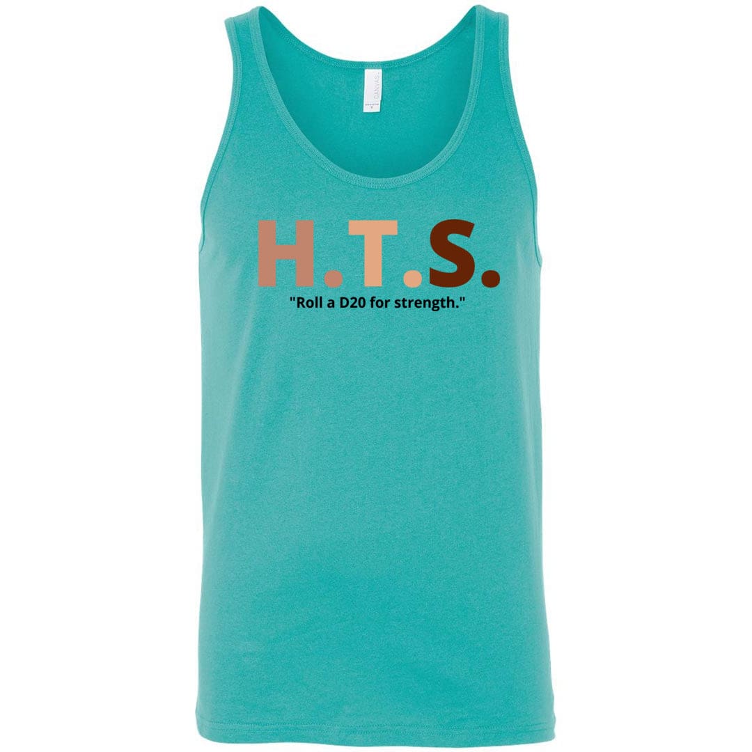 HTS Here To Stay Text Roll Light TS Unisex Premium Tank - Teal / S