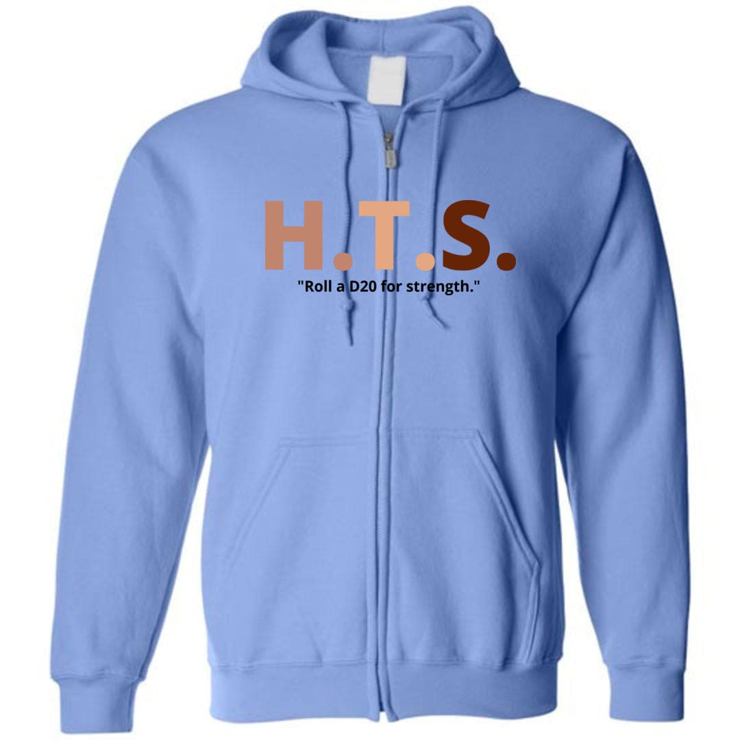 HTS Here To Stay Text Roll Light TS Unisex Zip Hoodie - Carolina Blue / S