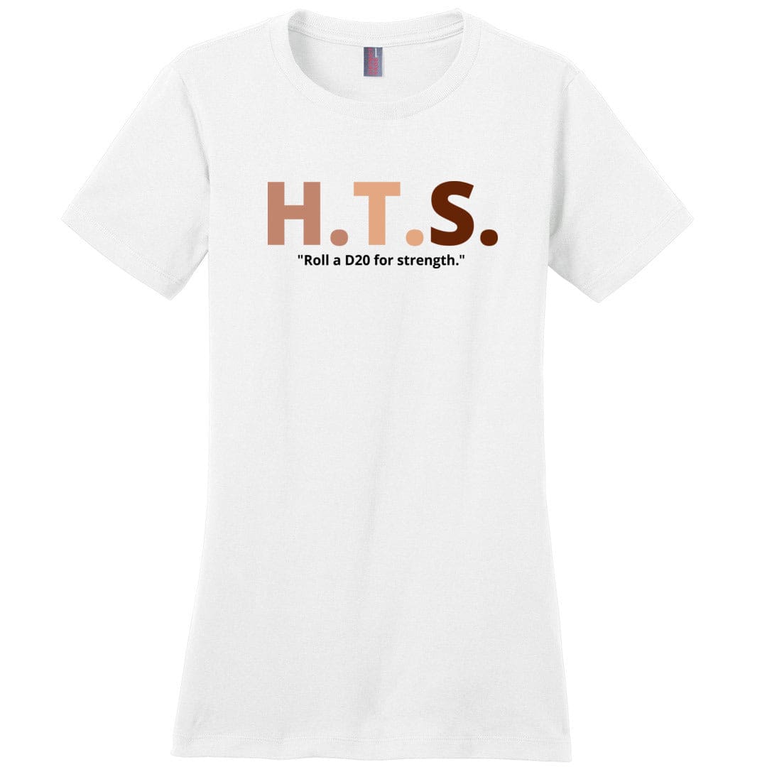 HTS Here To Stay Text Roll Light TS Womens Premium Tee - White / XS