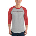 Isonove’s Punishments Text Unisex Premium 3/4 Sleeve Raglan Tee - Heather Grey/Heather Red / XS