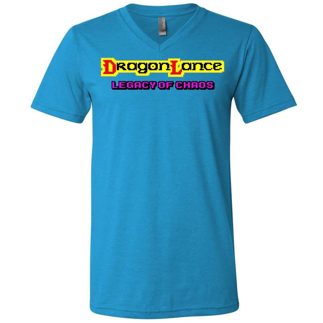 Legacy of Chaos Logo Unisex Premium V-Neck Tee - Neon Blue / S