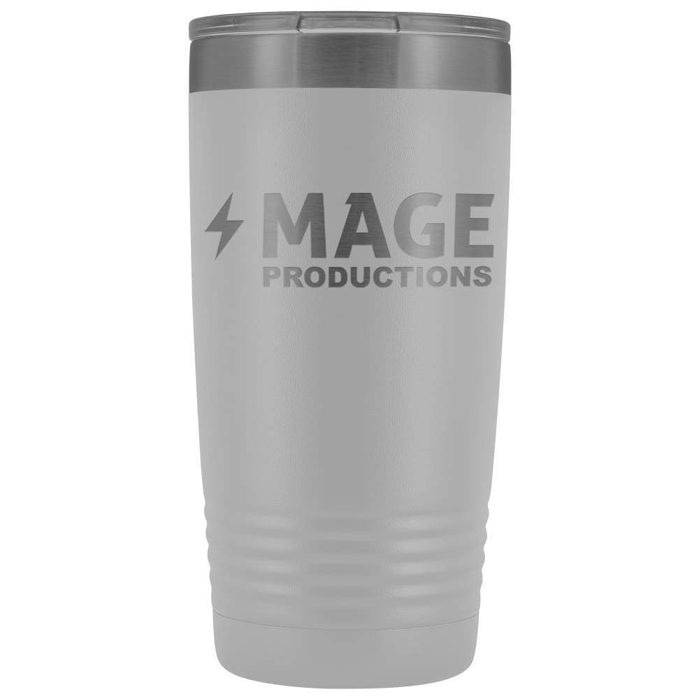 Mage Productions Classic Logo 20 Ounce Vacuum Tumbler - White - Tumblers