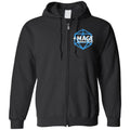 Mage Productions D20 Logo Unisex 50/50 Zip Hoodie - Black / S
