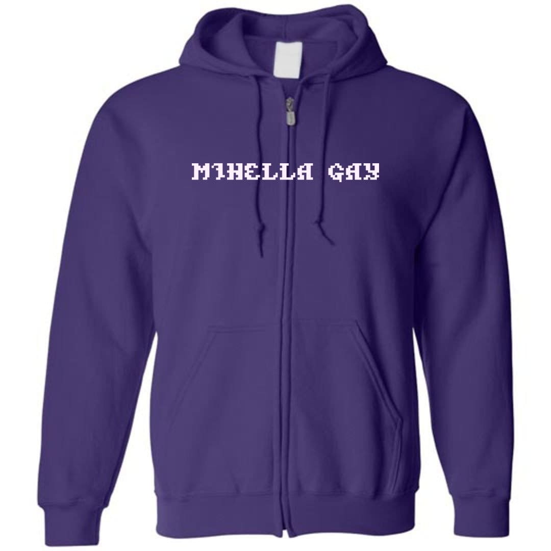 Mihella Gay Unisex Zip Hoodie - Purple / S
