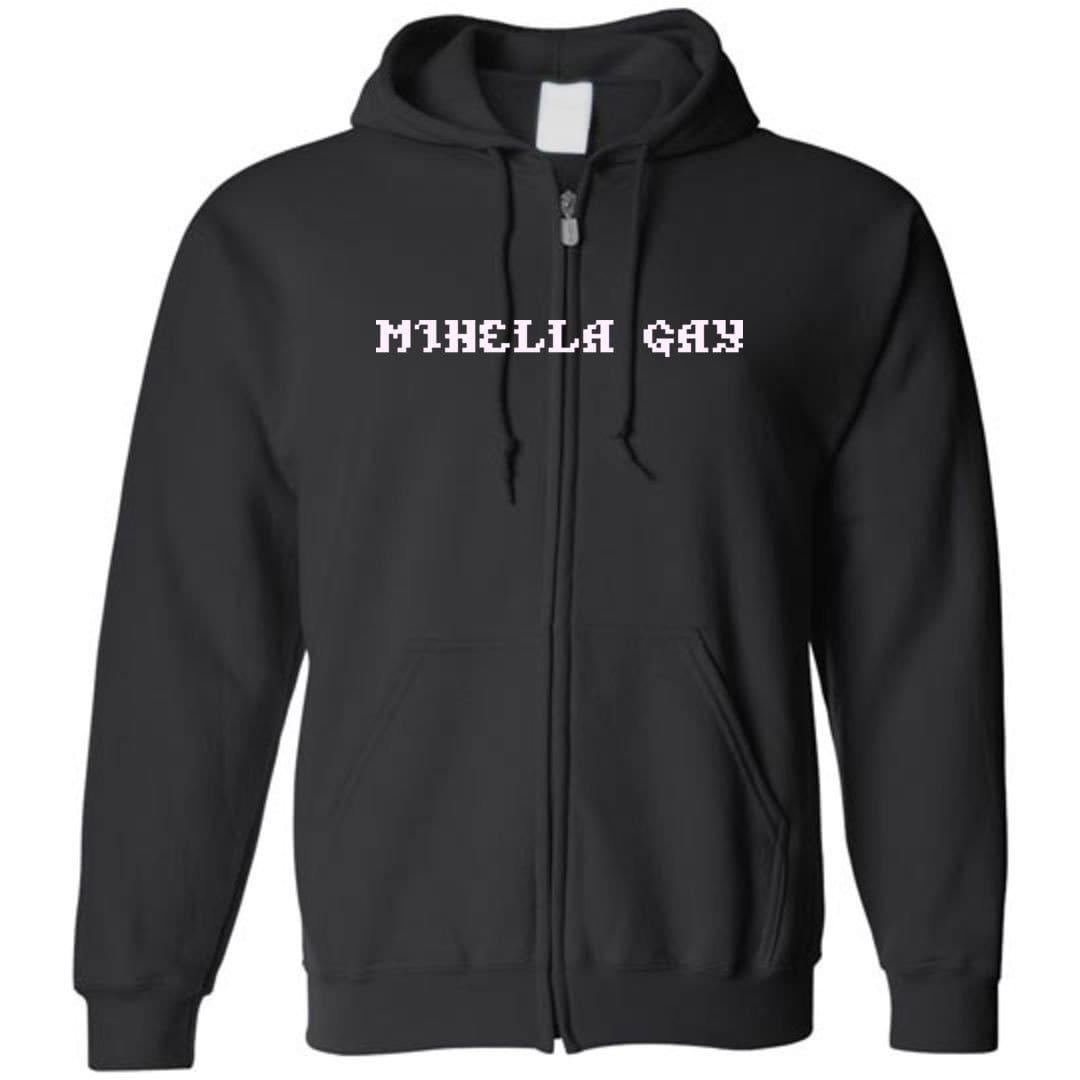 Mihella Gay Unisex Zip Hoodie - Black / S