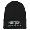 NerdyPOV Nerdwave Grey Cuffed Beanie / Tuque - Black