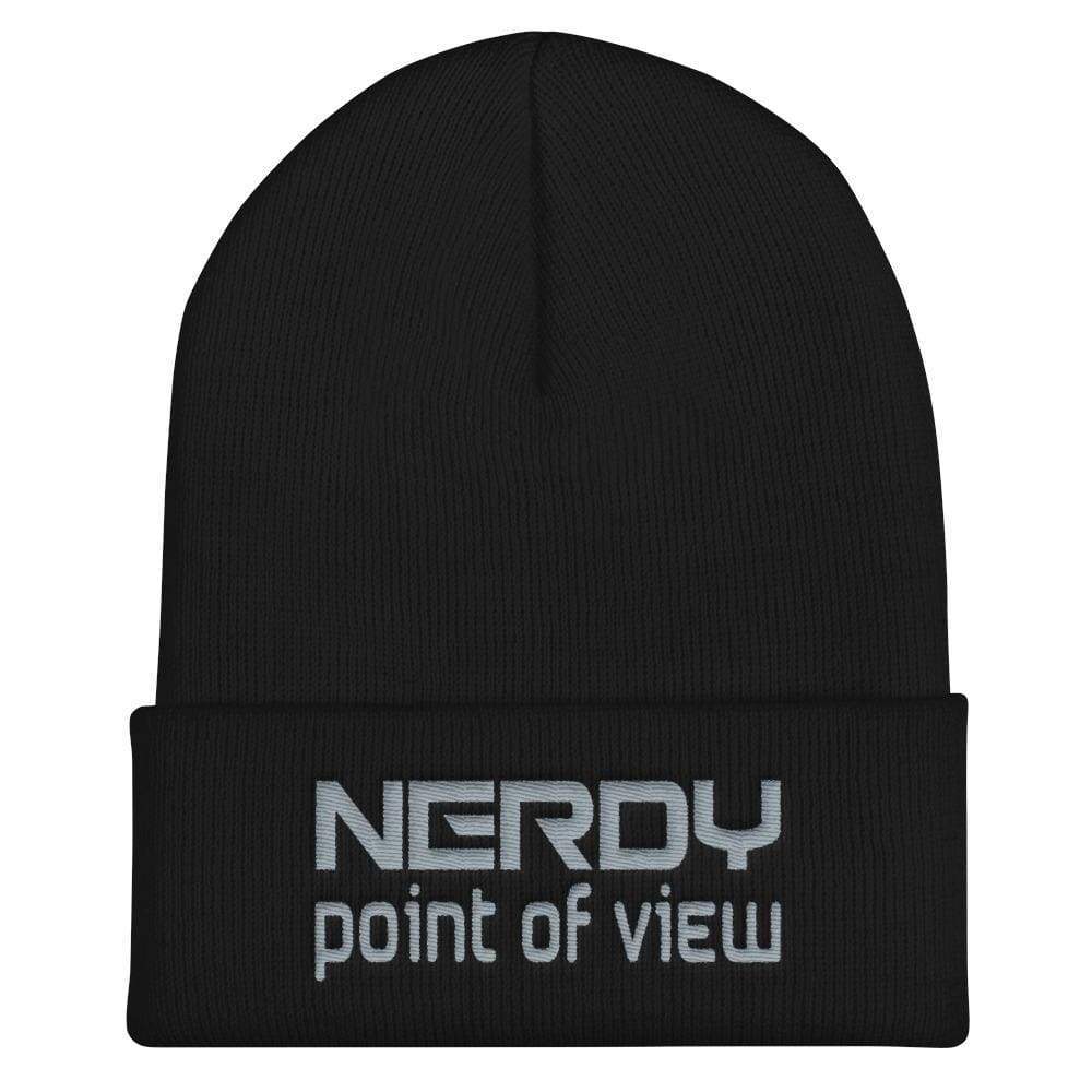 NerdyPOV Nerdwave Grey Cuffed Beanie / Tuque - Black