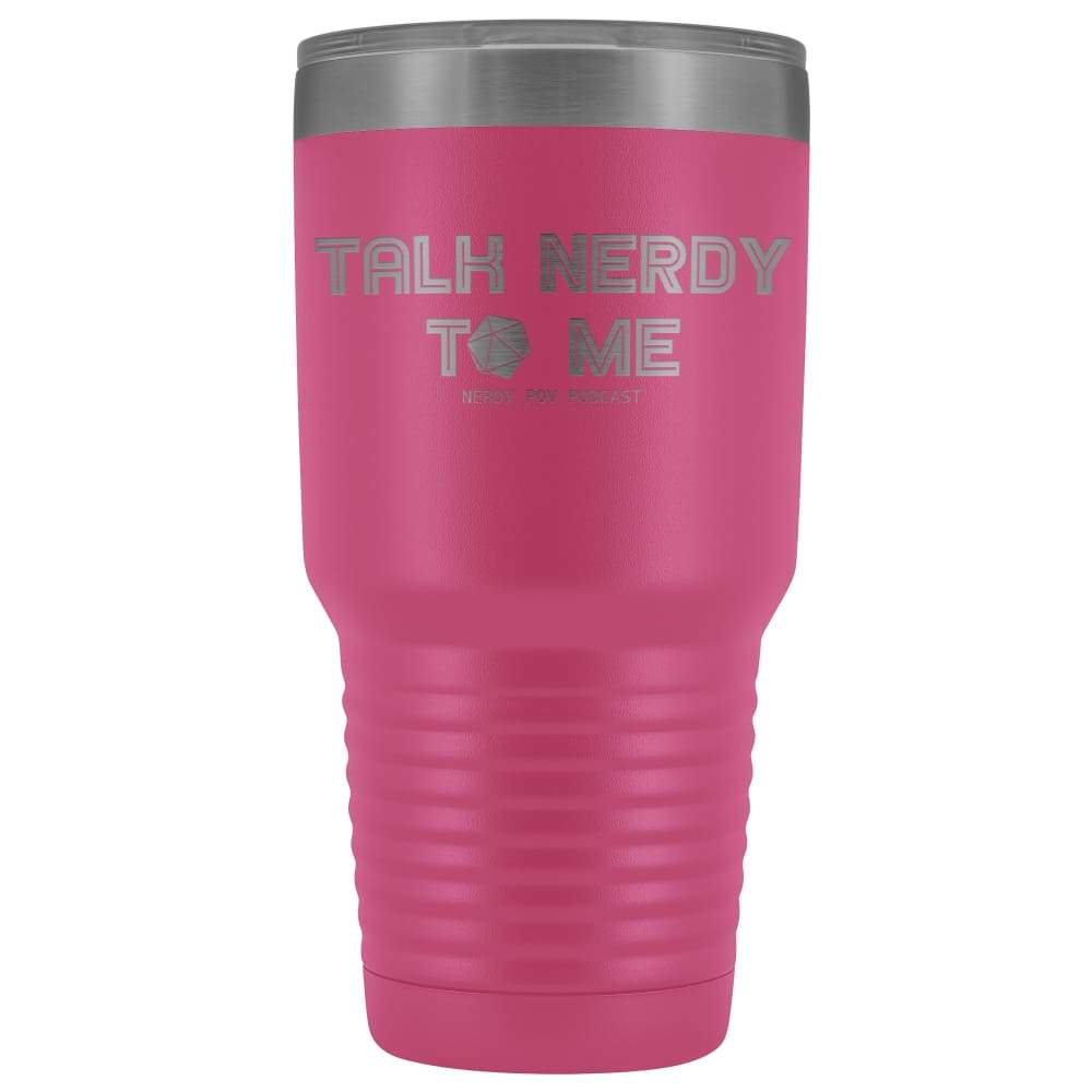 NerdyPOV Talk Nerdy D20 30oz Vacuum Tumbler - Pink - Tumblers