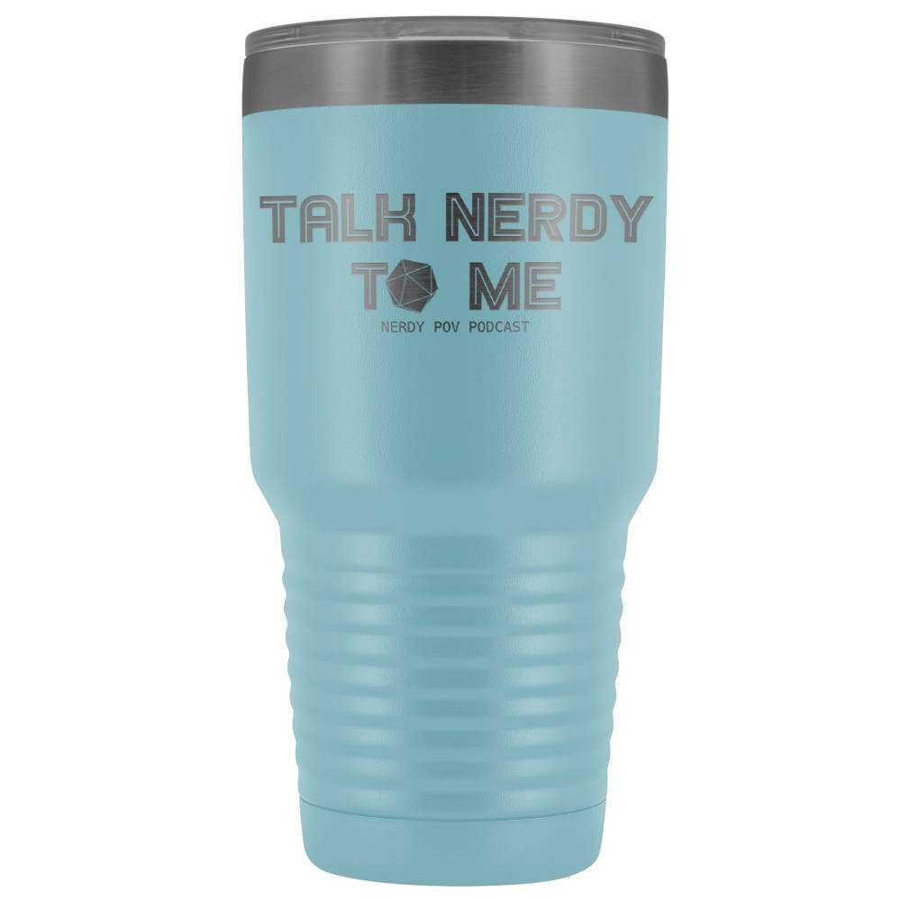 NerdyPOV Talk Nerdy D20 30oz Vacuum Tumbler - Light Blue - Tumblers