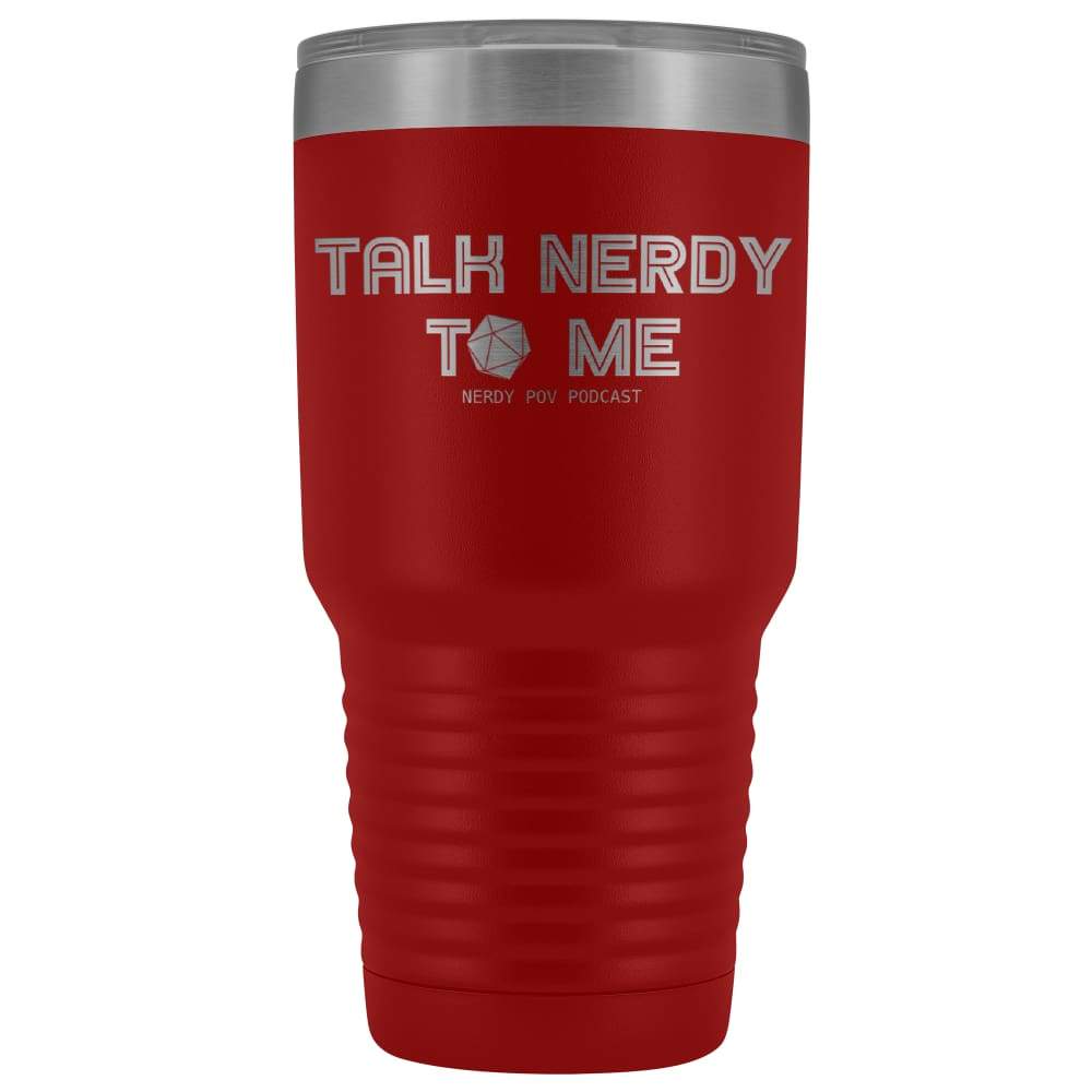 NerdyPOV Talk Nerdy D20 30oz Vacuum Tumbler - Red - Tumblers