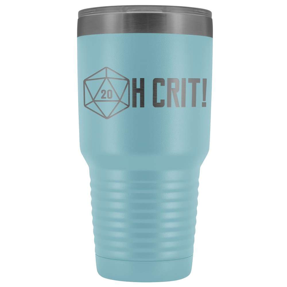 OH CRIT! D20 30oz Vacuum Tumbler - Light Blue - Tumblers