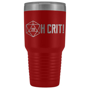OH CRIT! D20 30oz Vacuum Tumbler - Red - Tumblers