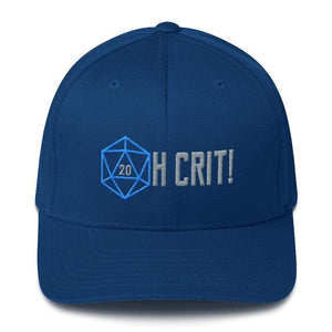 OH CRIT! D20 Teal/Grey Structured Twill Flexfit Cap - Royal Blue / S/M