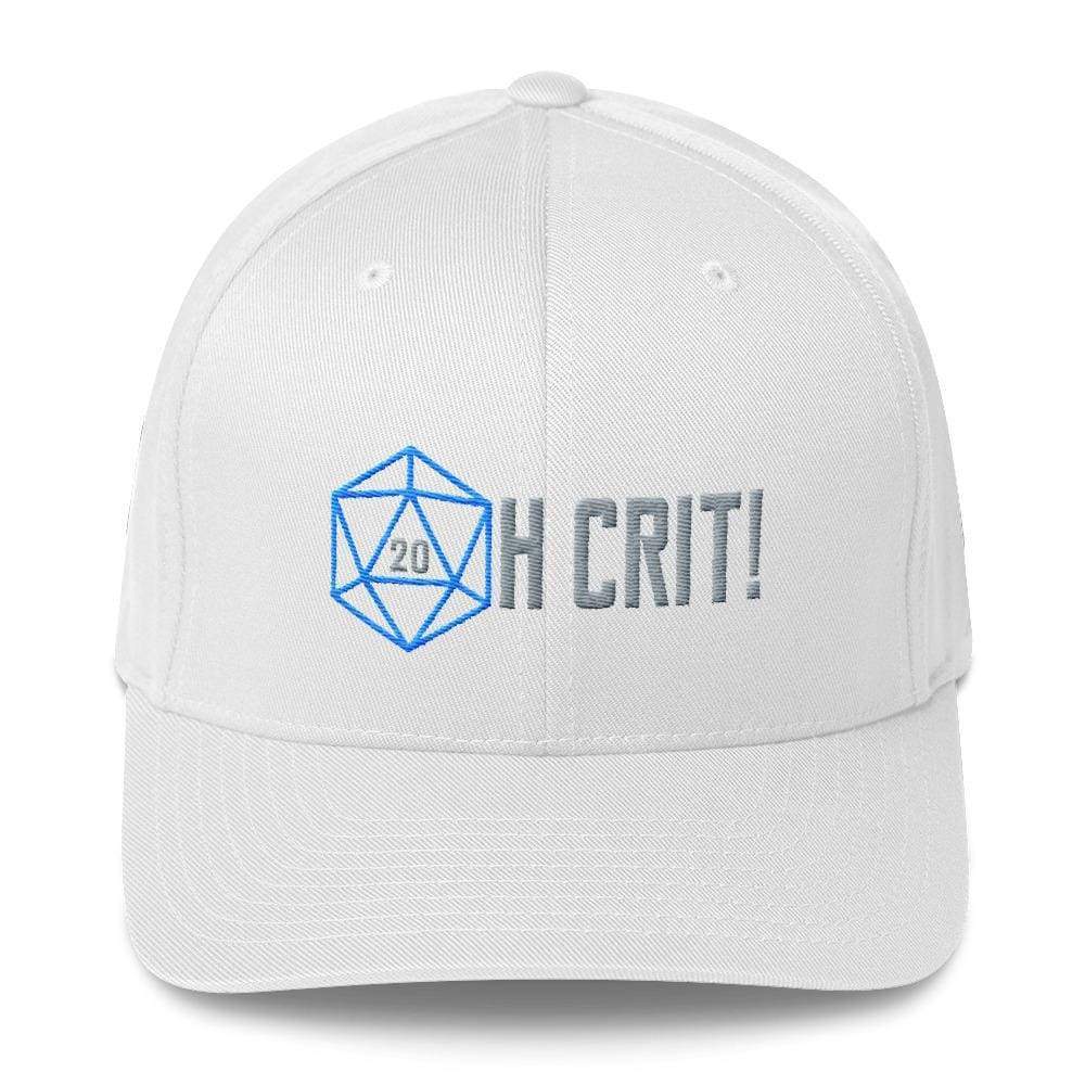 OH CRIT! D20 Teal/Grey Structured Twill Flexfit Cap - White / S/M