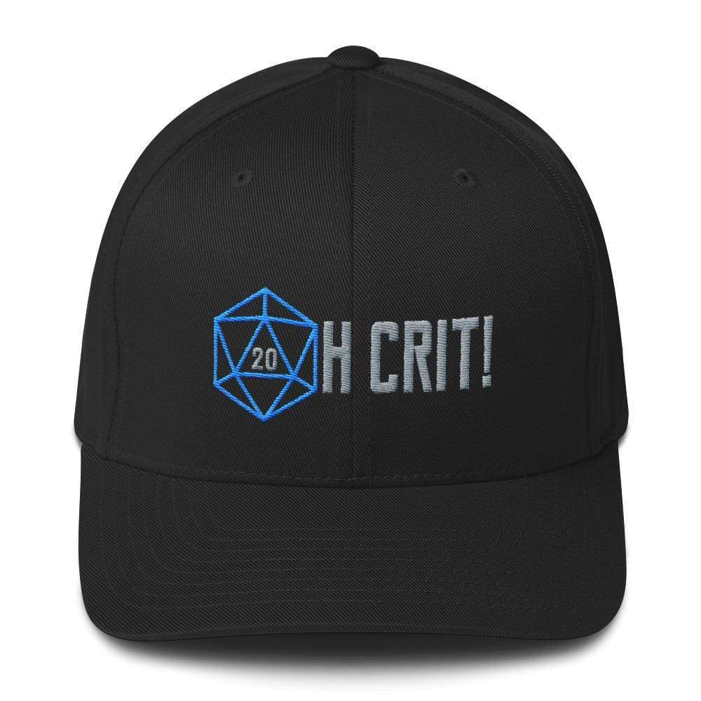 OH CRIT! D20 Teal/Grey Structured Twill Flexfit Cap - Black / S/M
