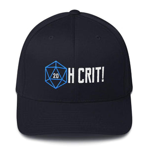 OH CRIT! D20 Teal/White Structured Twill Flexfit Cap - Dark Navy / S/M