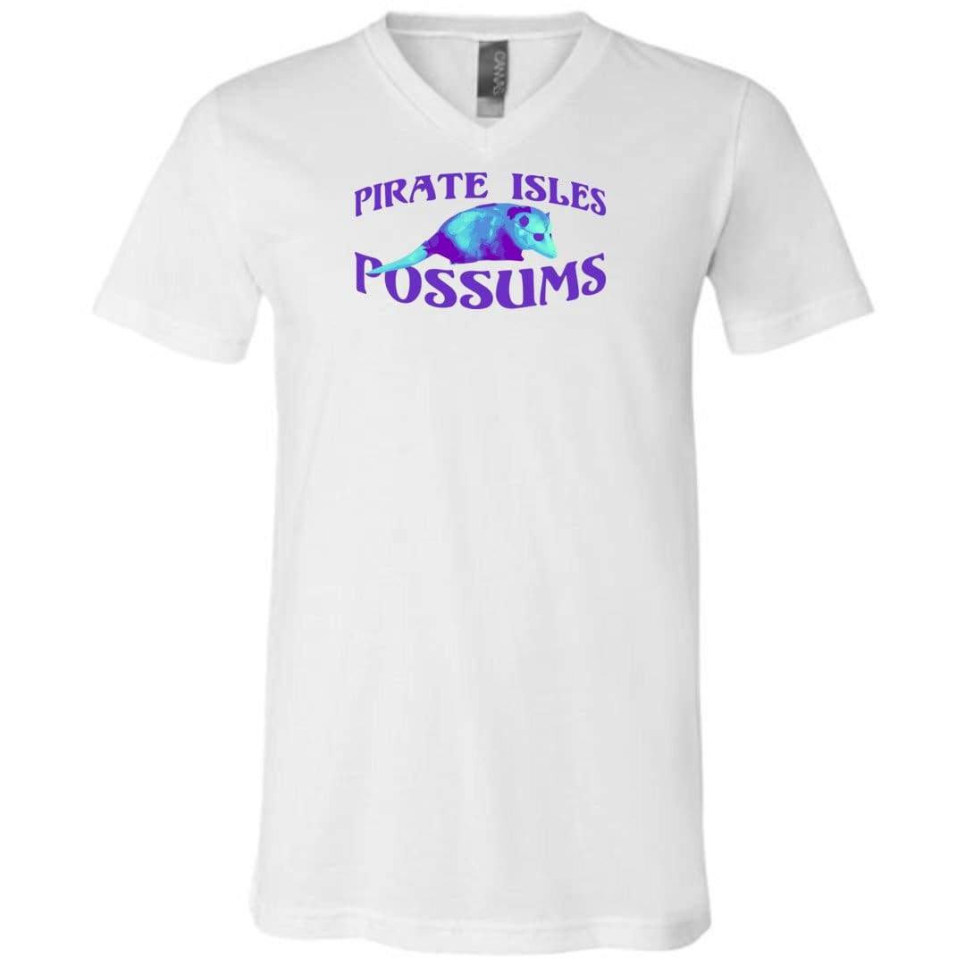 Pirate Isles Possums Light Unisex Premium V-Neck Tee - White / S