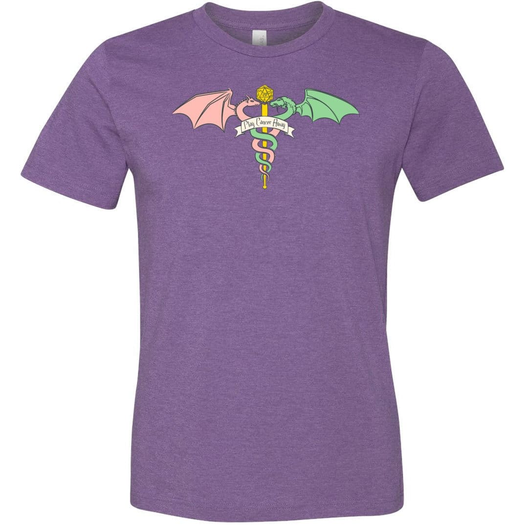 Play Cancer Away Unisex Premium Tee - Heather Team Purple / XS