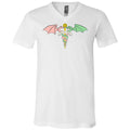 Play Cancer Away Unisex Premium V-Neck Tee - White / S
