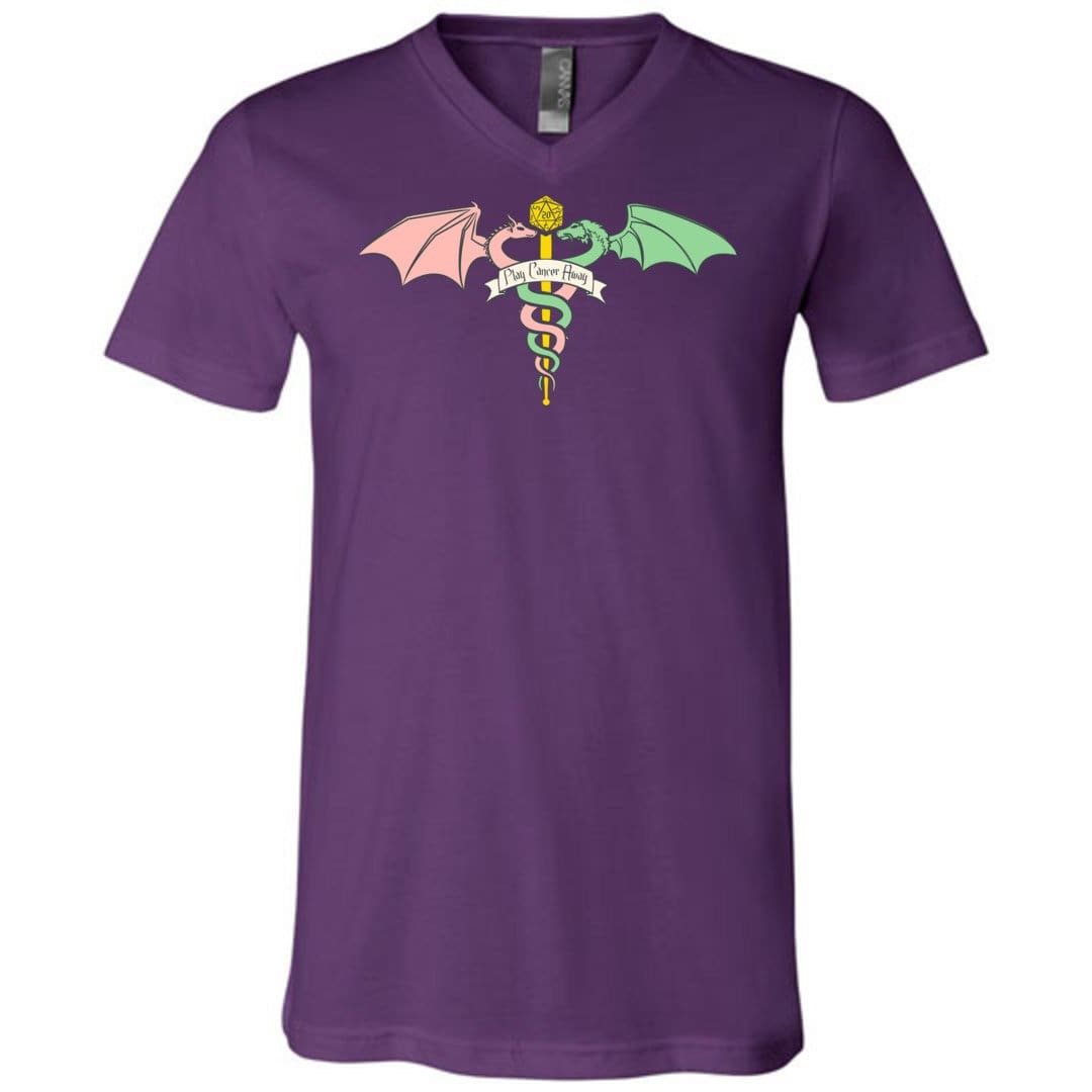 Play Cancer Away Unisex Premium V-Neck Tee - Team Purple / S