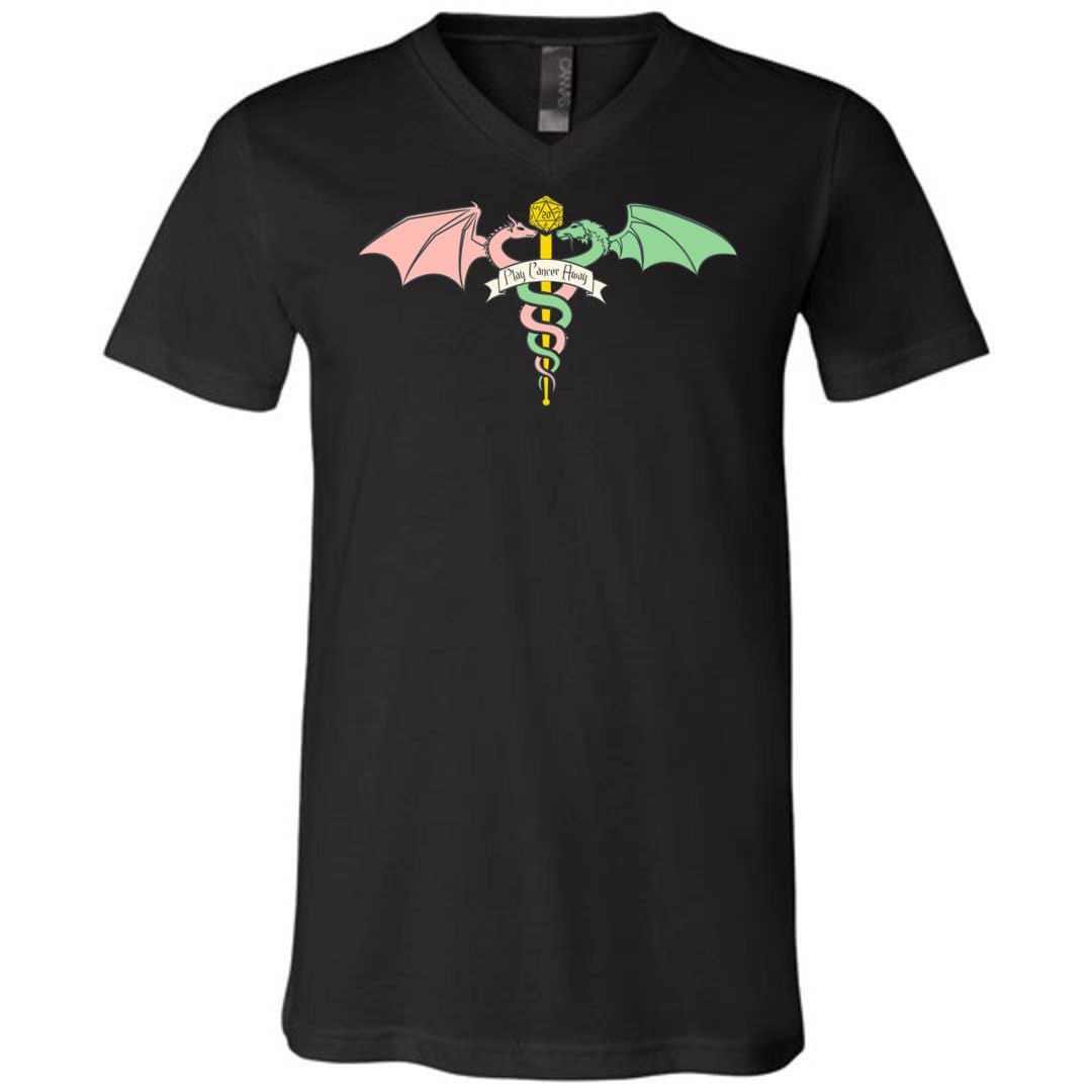 Play Cancer Away Unisex Premium V-Neck Tee - Black / S