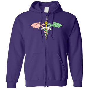 Play Cancer Away Unisex Zip Hoodie - Purple / S