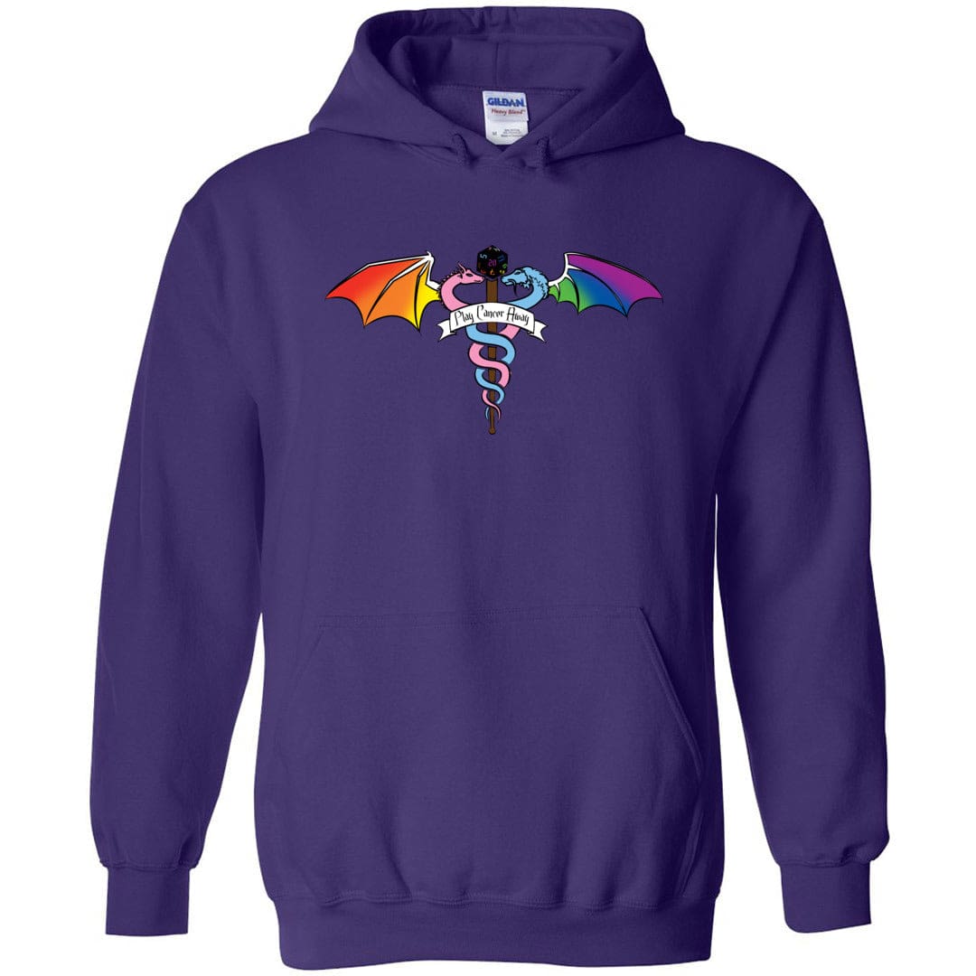 Play Cancer Away with Pride TS Unisex Pullover Hoodie - Purple / S