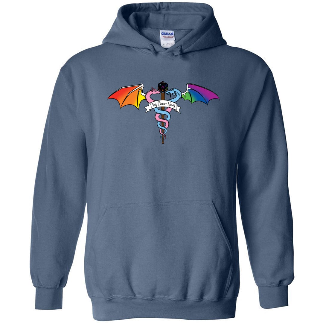 Play Cancer Away with Pride TS Unisex Pullover Hoodie - Indigo Blue / S