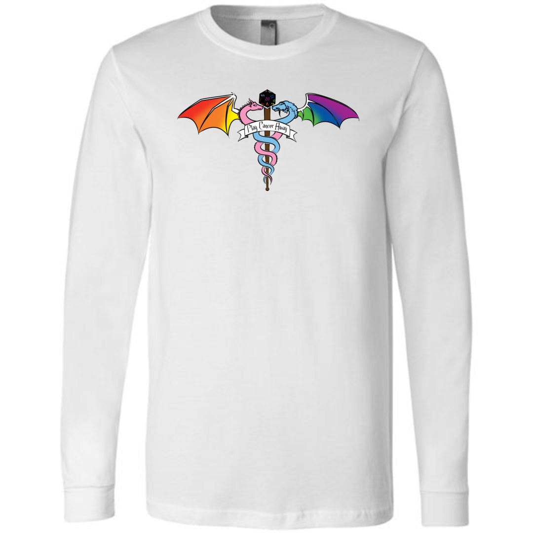 Play Cancer Away with Pride Unisex Premium Long Sleeve Tee - White / S