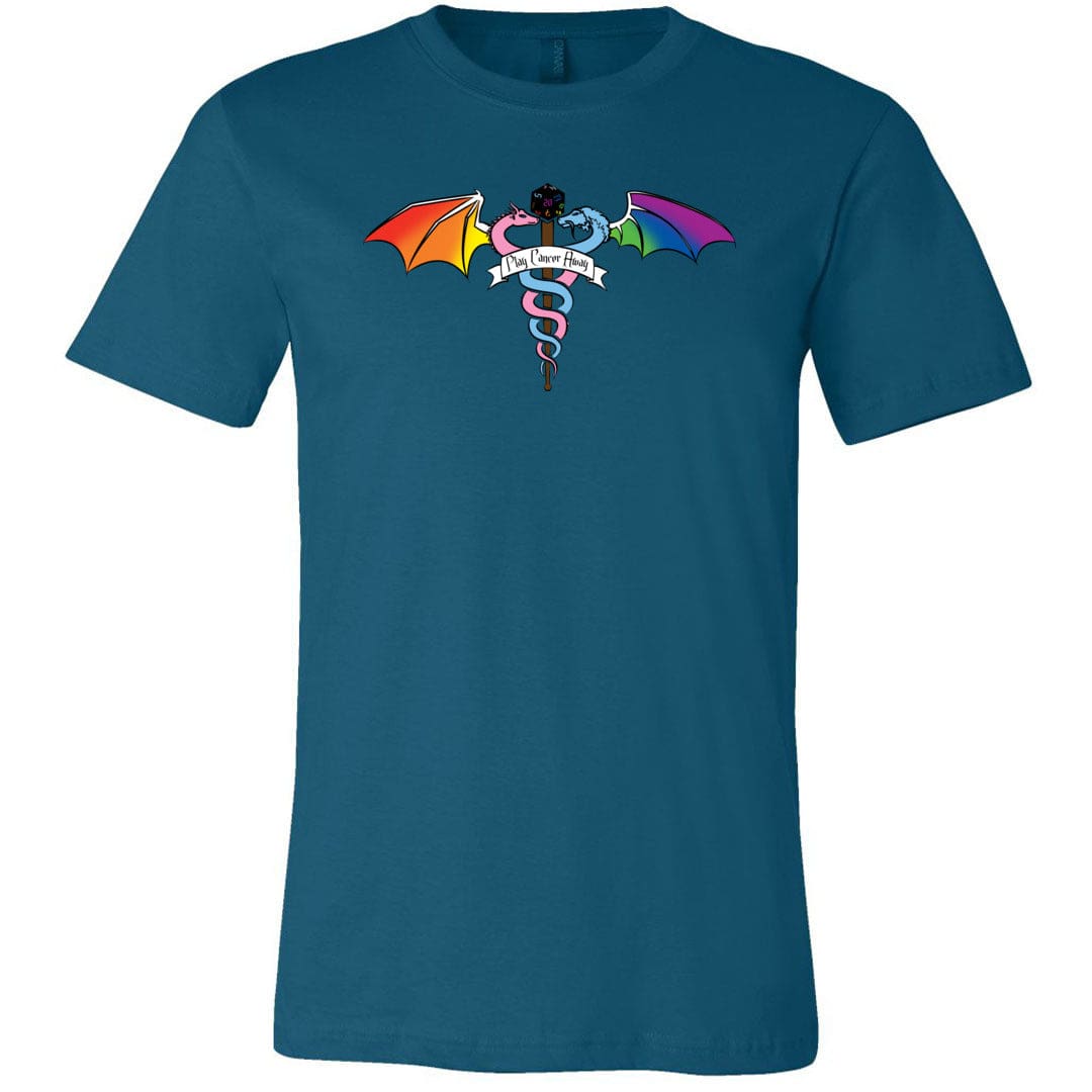 Play Cancer Away with Pride Unisex Premium Tee - Deep Teal / XS